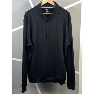 FootJoy Mens XL ½ Zip Performance Drop Needle Pullover Black Golf Pullover 27270